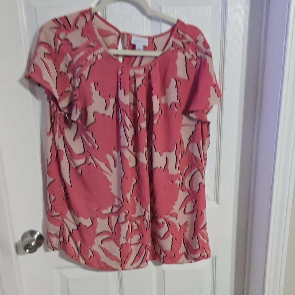 Liz Claiborne Pink Floral Blouse
